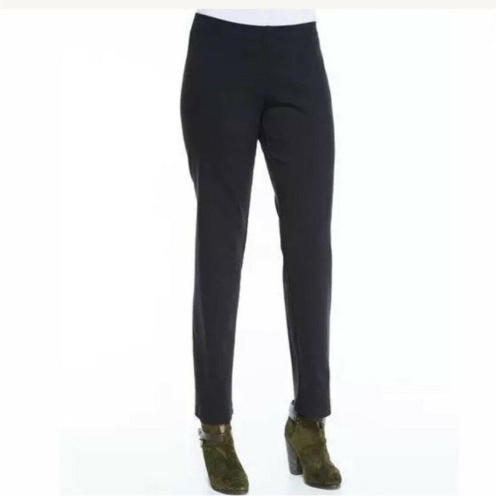 Eileen Fisher Heavy Rayon Knit Slim Ankle Dress Pant Solid Black Stretch XL